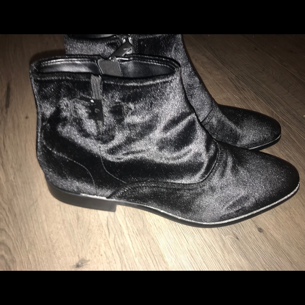 Aldo Black Velvet Boots